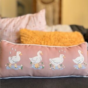 Hobby Lobby Brand Pink Goose Pattern Decorative Lumbar Pillow 💛🪿